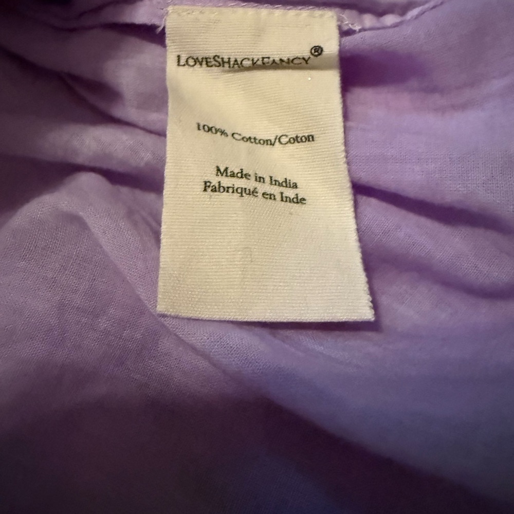 LOVESHACKFANCY Purple Tie-Dye Viola Mini Dress Ruffles Embroidery Cottagecore - Picture 12 of 14